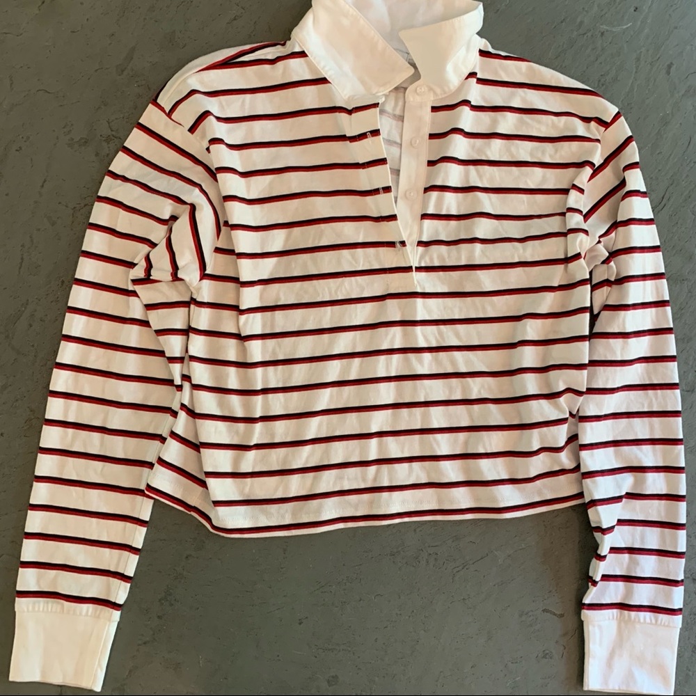 Forever 21 cropped half button up